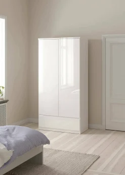 Guardaroba 2 ante Kab, 99x50 h201 cm, Bianco<Dmora Fashion