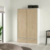 Guardaroba 2 ante Kammuri, 60x121 h200 cm, Bianco e Rovere<Dmora Cheap