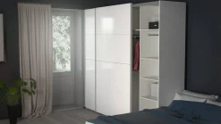 Guardaroba 2 ante Kauri, 61x243 h220 cm, Bianco<Dmora Clearance