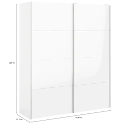 Guardaroba 2 ante London, 182x62 h220 cm, Bianco<Dmora Shop