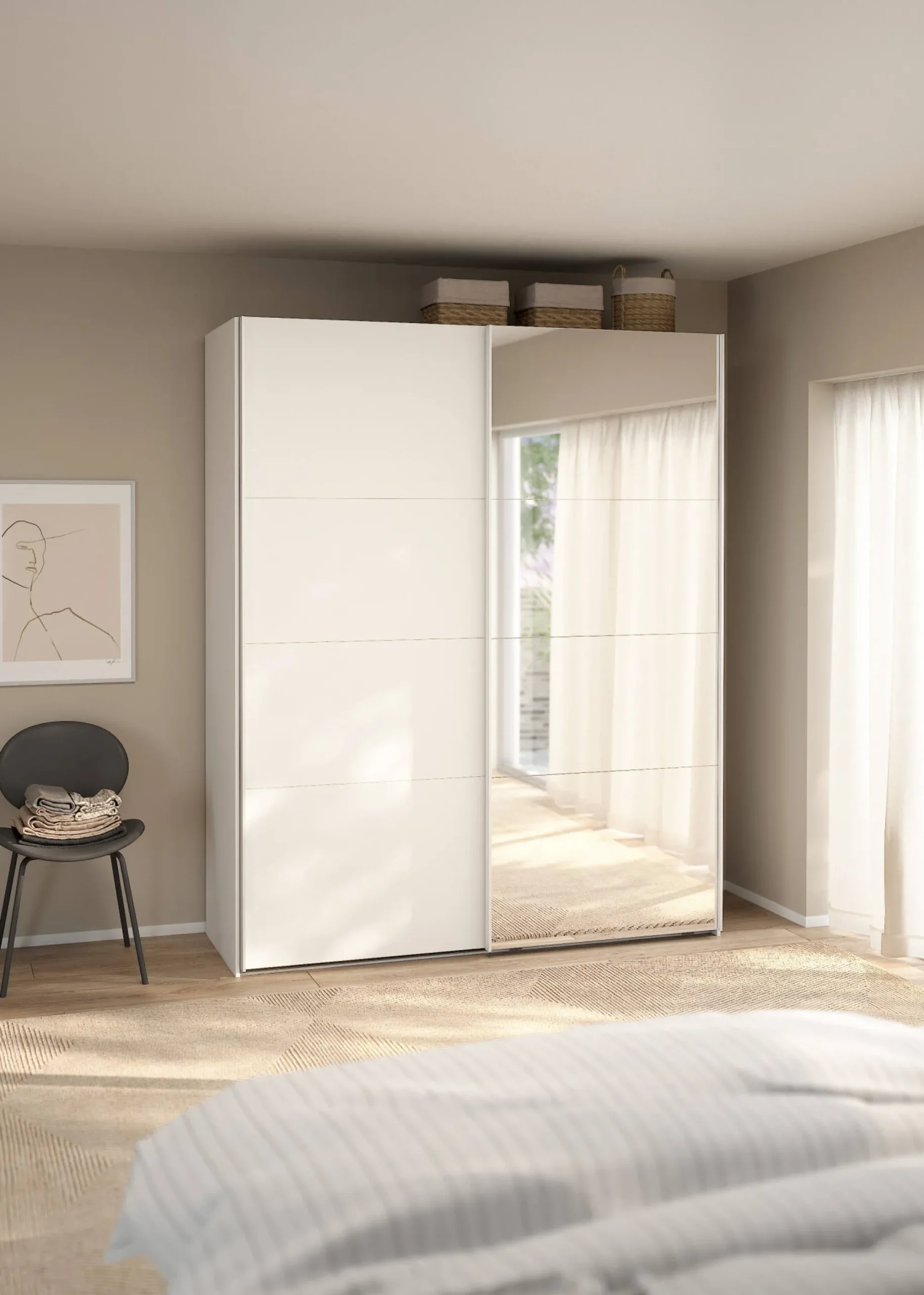 Guardaroba 2 ante Malakas, 65x179 h220 cm, e Trasparente<Dmora Store