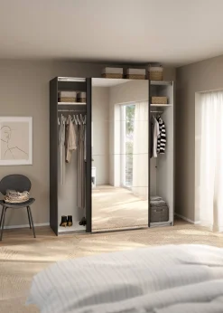 Guardaroba 2 ante Malakas, 65x179 h220 cm, e Trasparente<Dmora Discount