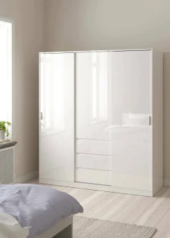 Guardaroba 3 ante Mathieu, 60x177 h200 cm, Bianco<Dmora Best Sale