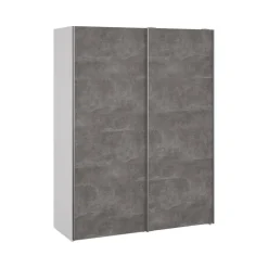 Guardaroba 2 ante Maurice, 61x150 h200 cm, Bianco e Grigio<Dmora Best