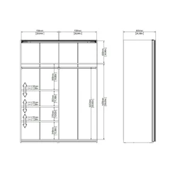 Guardaroba 2 ante Maurice, 61x150 h200 cm, Bianco<Dmora Sale