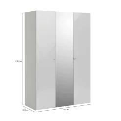 Guardaroba 3 ante Megi, 147x60 h219 cm, Bianco<Dmora Online