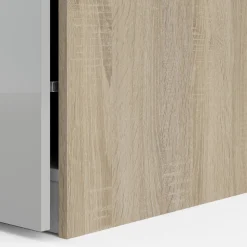 Guardaroba 3 ante Megi, 147x60 h219 cm, Quercia e Bianco<Dmora Sale