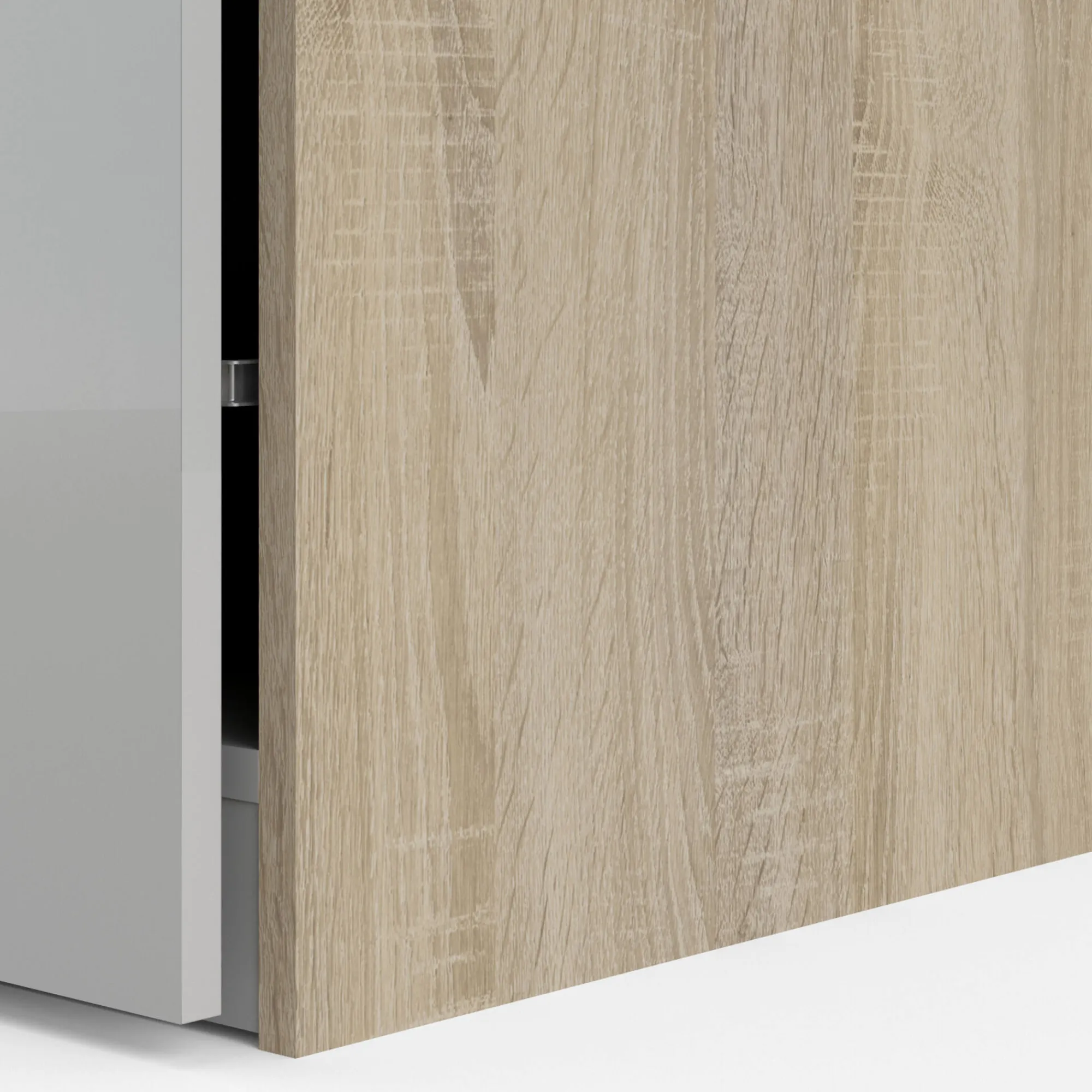 Guardaroba 3 ante Megi, 147x60 h219 cm, Quercia e Bianco<Dmora Sale