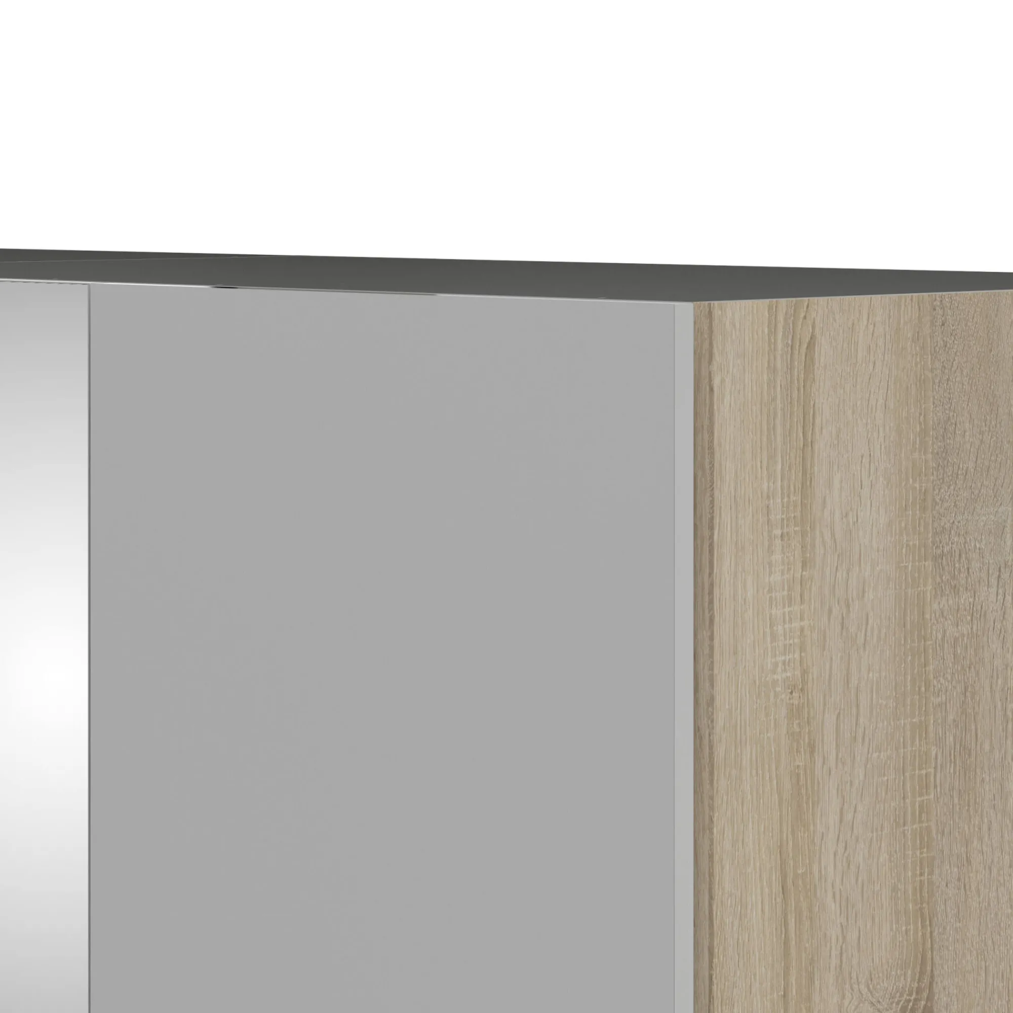 Guardaroba 3 ante Megi, 147x60 h219 cm, Quercia e Bianco<Dmora Sale