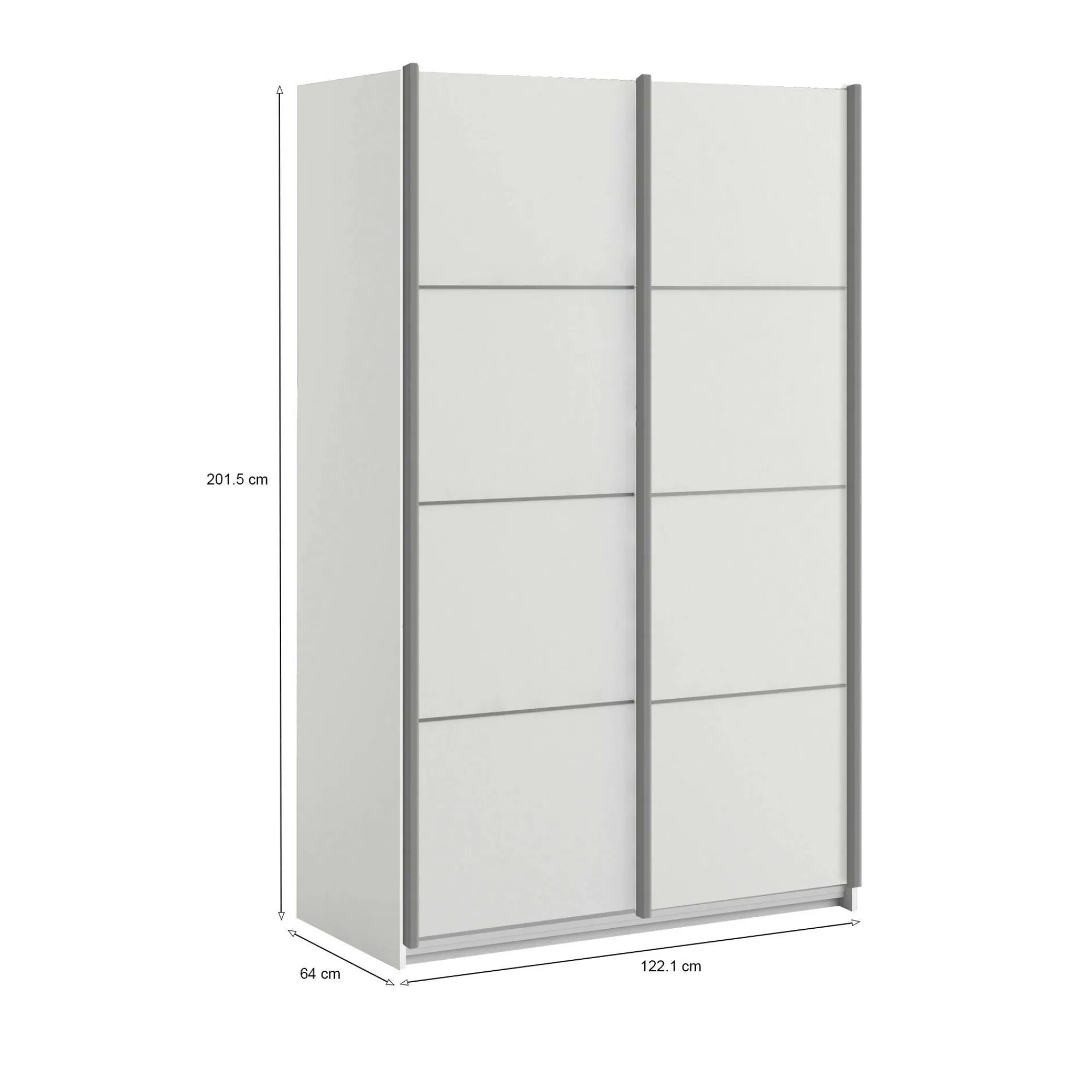Guardaroba 2 ante NancyWake, 122x64 h202 cm,<Dmora Flash Sale