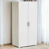 Guardaroba 2 ante Ockhi, 79x52 h166 cm, Rovere e Bianco opaco<Dmora Cheap