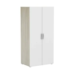 Guardaroba 2 ante Ockhi, 79x52 h166 cm, Rovere e Bianco opaco<Dmora Cheap