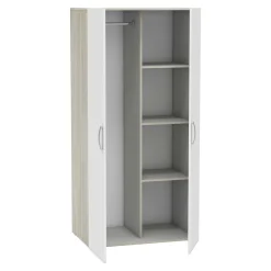 Guardaroba 2 ante Ockhi, 79x52 h166 cm, Rovere e Bianco opaco<Dmora Cheap