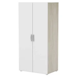 Guardaroba 2 ante Ockhi, 79x52 h166 cm, Rovere e Bianco opaco<Dmora Cheap
