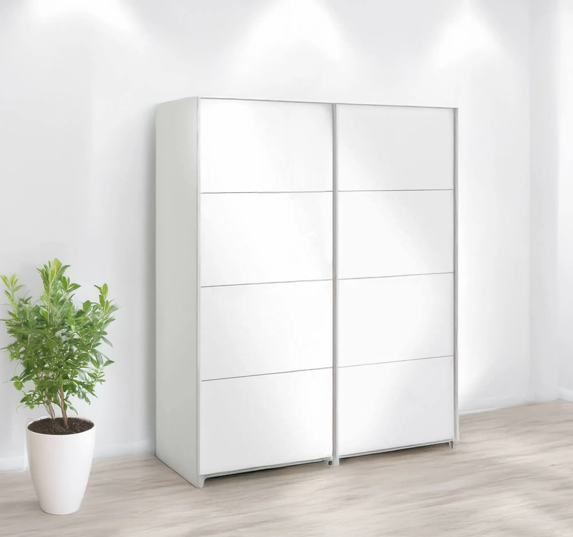 Guardaroba 2 ante Paeng, 61x182 h220 cm, Bianco<Dmora Cheap