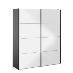 Guardaroba 2 ante Paeng, 61x182 h220 cm, Nero e Bianco<Dmora Shop