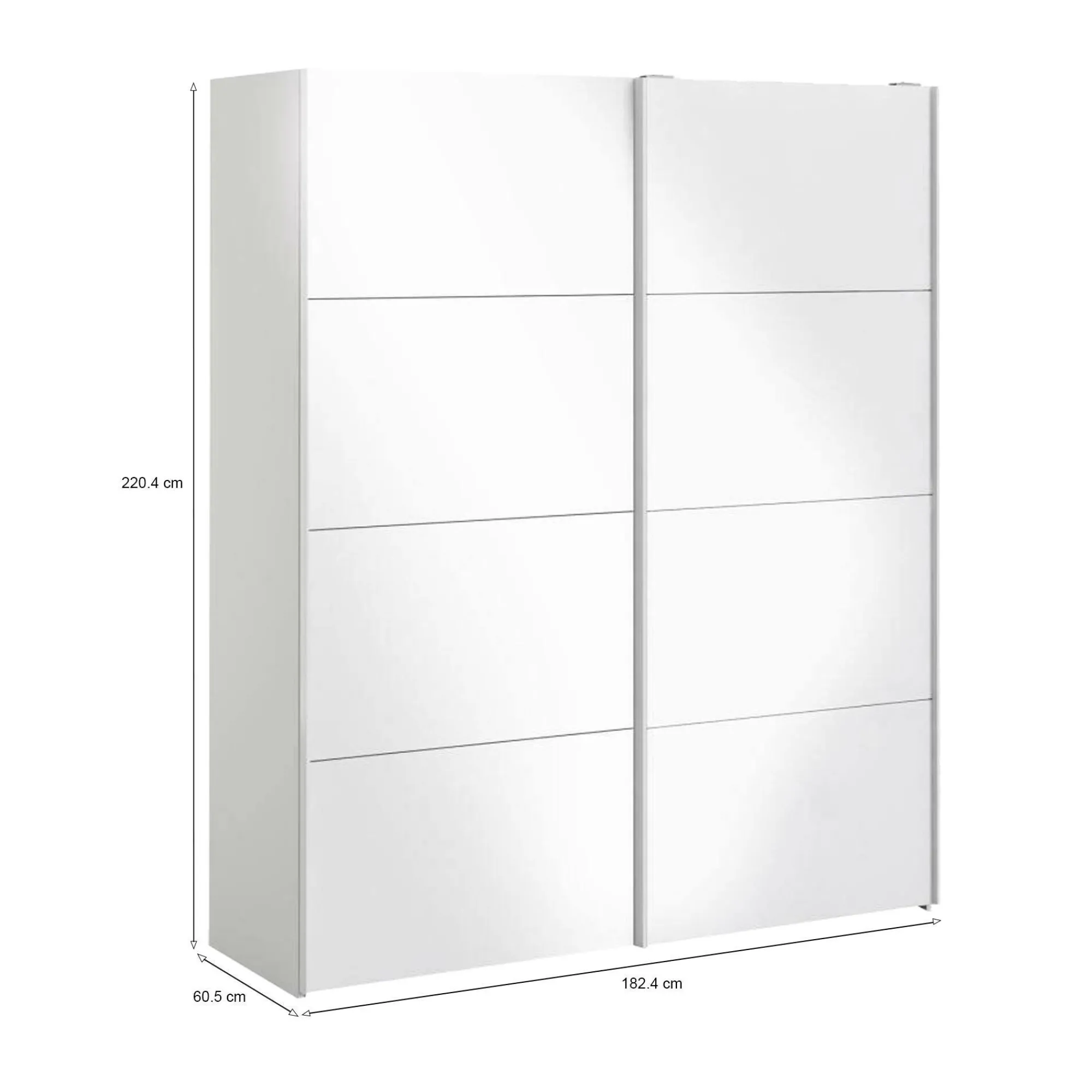 Guardaroba 2 ante Paeng, 61x182 h220 cm, Bianco<Dmora Cheap