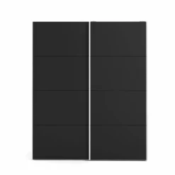 Guardaroba 2 ante Paeng, 61x182 h220 cm, Bianco e Nero<Dmora Outlet