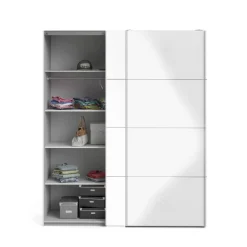Guardaroba 2 ante Paeng, 61x182 h220 cm, Bianco<Dmora Cheap