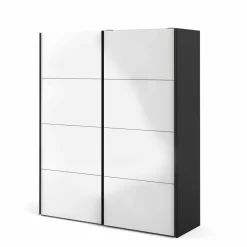 Guardaroba 2 ante Paeng, 61x182 h220 cm, Nero e Bianco<Dmora Shop
