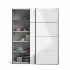 Guardaroba 2 ante Paeng, 61x182 h220 cm, Nero e Bianco<Dmora Shop