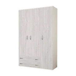 Guardaroba 3 ante Pama, 120x52h170 cm, Bianco e Grigio<Dmora Best Sale