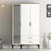 Guardaroba 3 ante Petroleuse, 120x201h48 cm, Noce e Bianco<Dmora Online