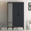 Guardaroba 3 ante Petroleuse, 120x201h48 cm, Noce e Antracite<Dmora Best Sale