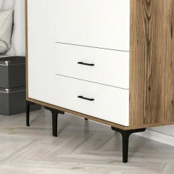 Guardaroba 3 ante Phyan, 120x201h48 cm, Noce e Bianco<Dmora Clearance