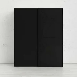 Guardaroba 2 ante Portlouis, 62x182 h220 cm, Bianco e Nero<Dmora Best Sale