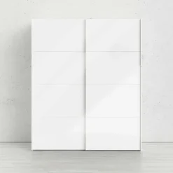 Guardaroba 2 ante Portlouis, 182x62 h220 cm, Bianco<Dmora Best