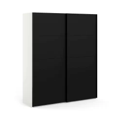 Guardaroba 2 ante Portlouis, 62x182 h220 cm, Bianco e Nero<Dmora Best Sale