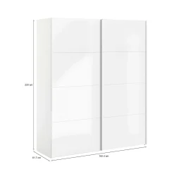 Guardaroba 2 ante Portlouis, 182x62 h220 cm, Bianco<Dmora Best