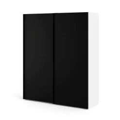Guardaroba 2 ante Portlouis, 62x182 h220 cm, Bianco e Nero<Dmora Best Sale