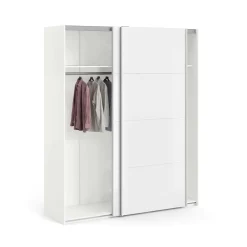 Guardaroba 2 ante Portlouis, 182x62 h220 cm, Bianco<Dmora Best