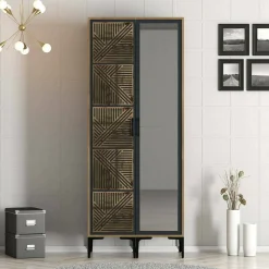 Guardaroba 2 ante Ramallah, 80x201h48 cm, Noce e Antracite<Dmora Outlet