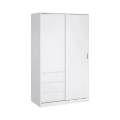 Guardaroba 2 ante Sanjose, 60x119 h200 cm, Bianco<Dmora Clearance