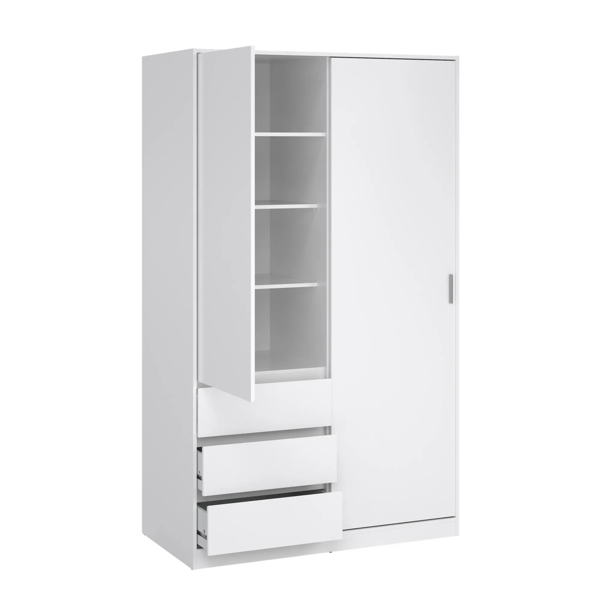 Guardaroba 2 ante Sanjose, 60x119 h200 cm, Bianco<Dmora Clearance