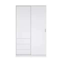 Guardaroba 2 ante Sanjose, 60x119 h200 cm, Bianco<Dmora Clearance