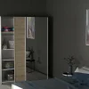 Guardaroba 2 ante Seraphine, 61x150 h200 cm, Bianco e Rovere<Dmora Outlet