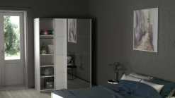Guardaroba 2 ante Seraphine, 61x150 h200 cm, Bianco<Dmora Online