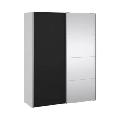 Guardaroba 2 ante Seraphine, 61x150 h200 cm, Bianco e Nero<Dmora Hot