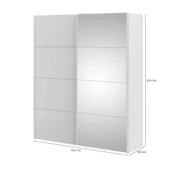 Guardaroba 2 ante Seraphin, 61x182 h220 cm, Bianco<Dmora Clearance
