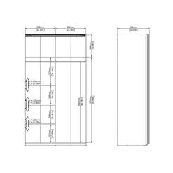 Guardaroba 2 ante Severin, 62x122 h220 cm, Bianco<Dmora New