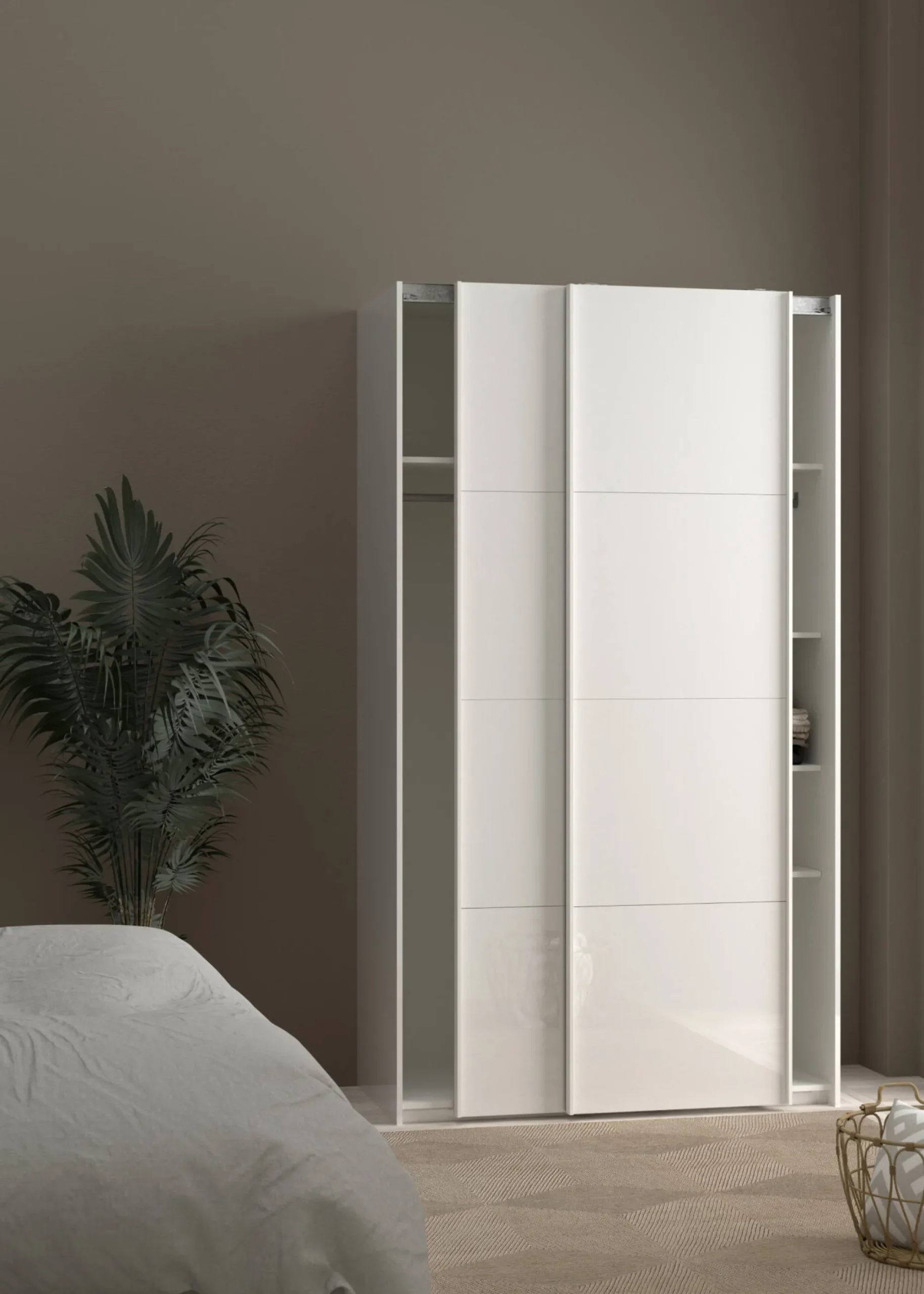 Guardaroba 2 ante Severin, 62x122 h220 cm, Bianco<Dmora New