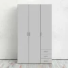 Guardaroba 3 ante Suzette, Mobile camera da letto, Cabina armadio portabiti, Armadio appendiabiti, 116x50 h200 cm, Bianco<Dmora Flash Sale