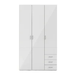 Guardaroba 3 ante Suzette, Mobile camera da letto, Cabina armadio portabiti, Armadio appendiabiti, 116x50 h200 cm, Bianco<Dmora Flash Sale