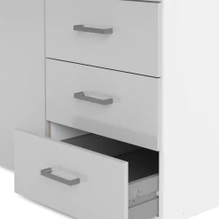 Guardaroba 3 ante Suzette, Mobile camera da letto, Cabina armadio portabiti, Armadio appendiabiti, 116x50 h200 cm, Bianco<Dmora Flash Sale