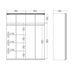 Guardaroba 2 ante Taxus, 61x182 h220 cm, Nero e Bianco<Dmora Best