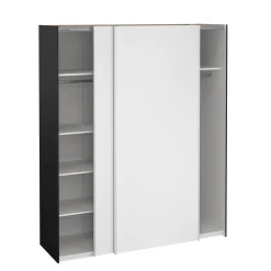 Guardaroba 2 ante Taxus, 61x182 h220 cm, Nero e Bianco<Dmora Best